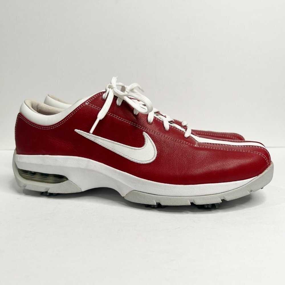 Nike Air Max Giddy Up Red Leather Scorpion Spikes Golf Shoes  NWOB 10.5